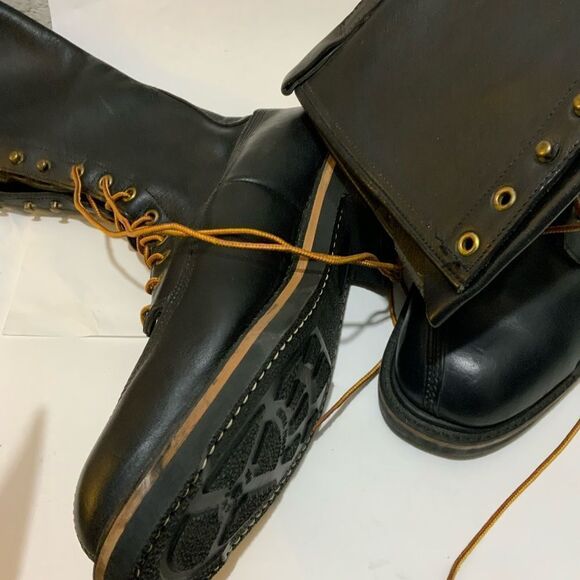 Vintage Unbranded Highliner Lineman Logger Tall Boots Steel Toe Mens Size 8 E main image 7